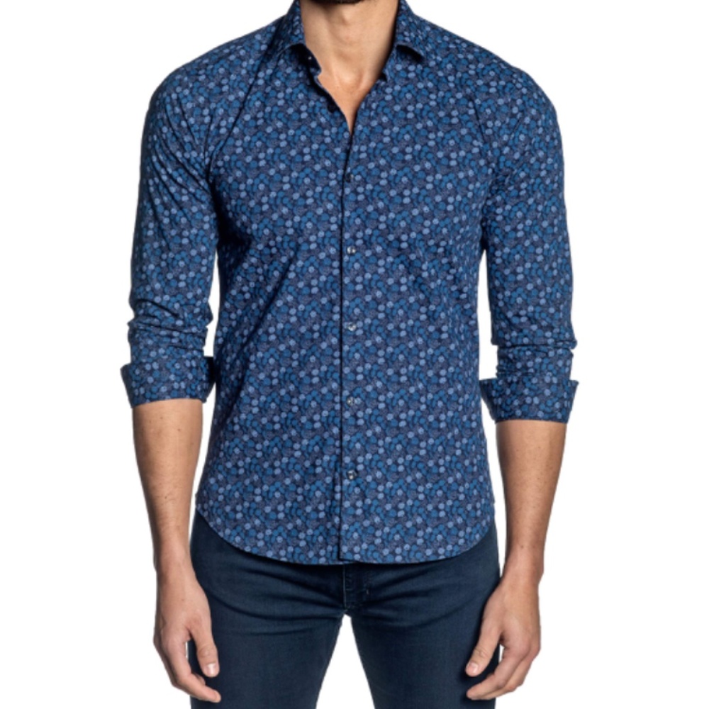 Jared Lang After Hours Blue All Over Floral Shirt